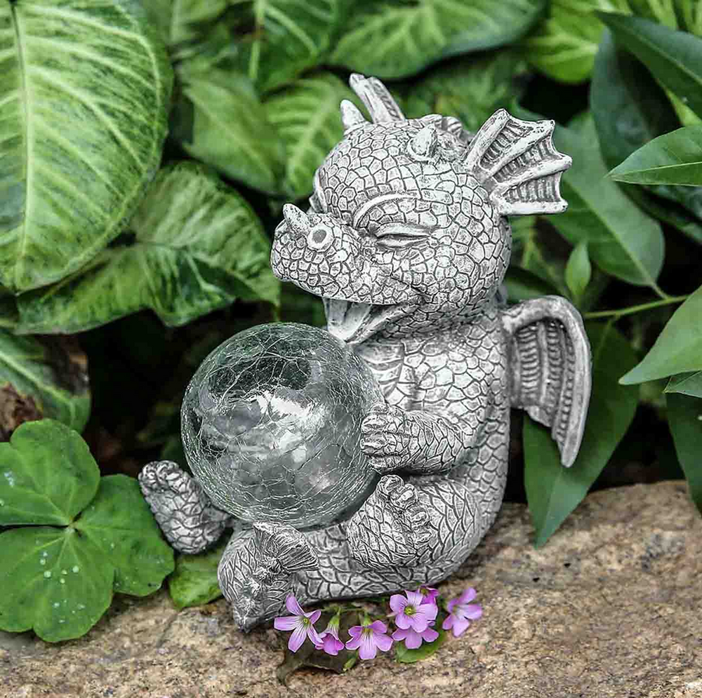 Drago Guardiano dei Sogni - Statuetta da Giardino in Resina