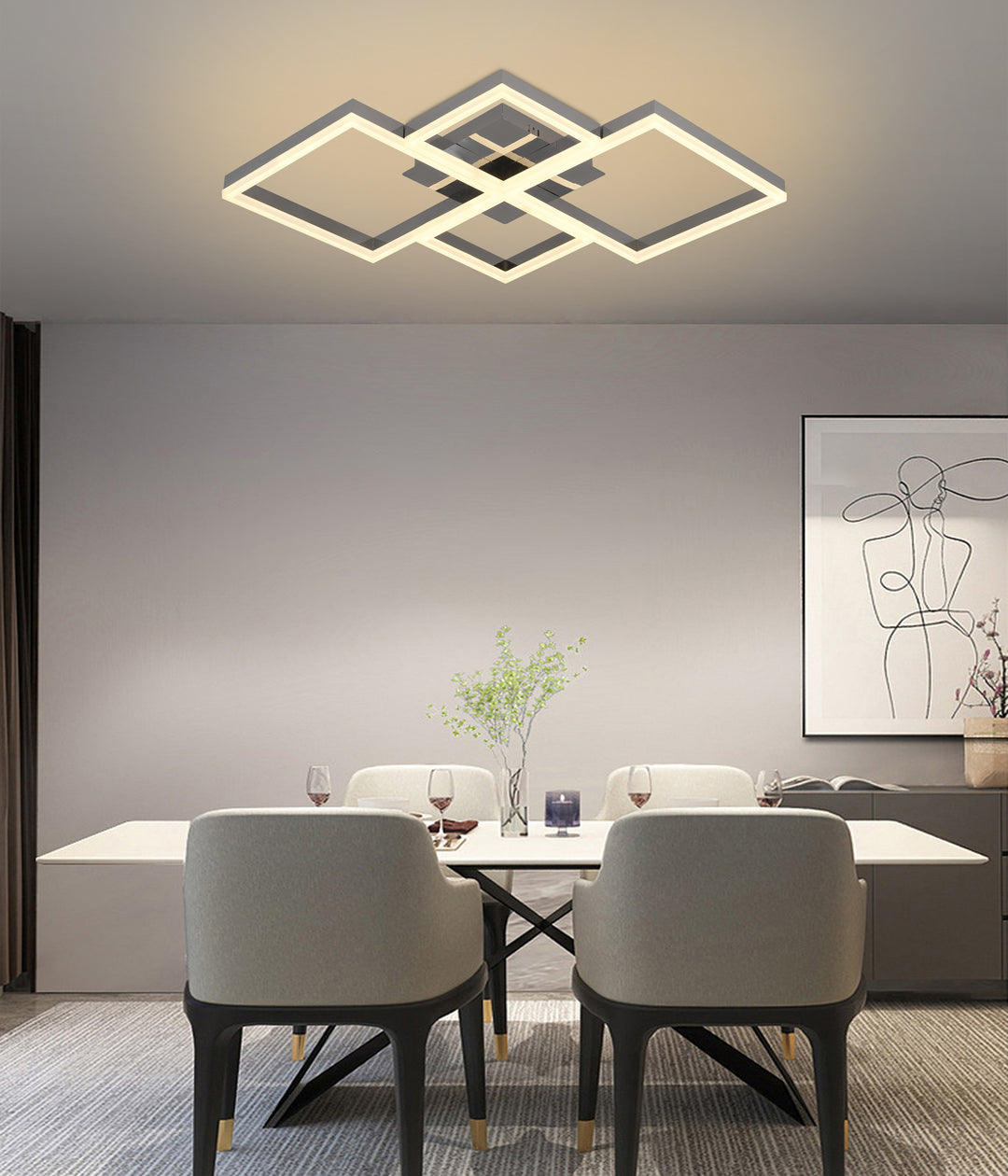 Selene  - Lampadario Led a Plafoniera 5000LM 85W 80cm
