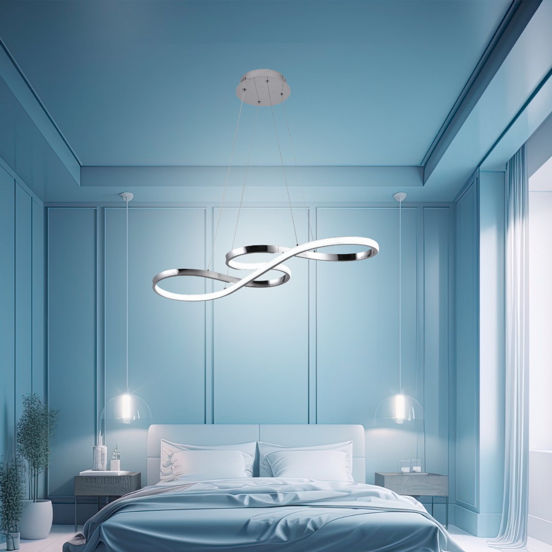 Lampadario Led Arcadia 60cm - Dimmerabile Con Telecomando E App, 5500 LM Per Interni Moderni - Foto 10