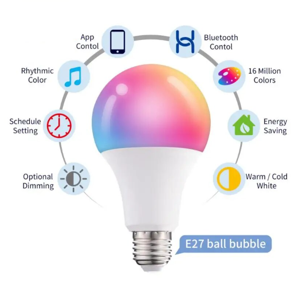 Lampadine LED E27 Smart WiFi RGB Dimmerabili 800 Lumen 10W