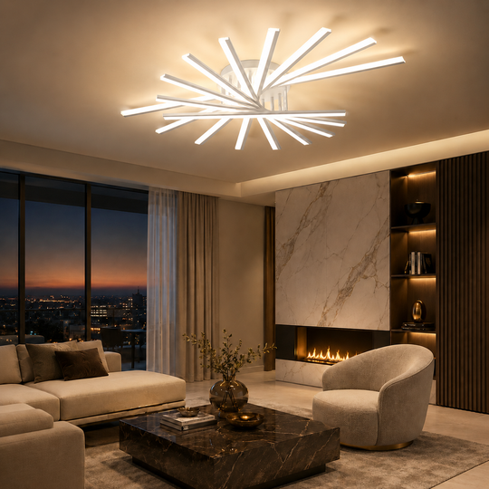 Pulsar - Lampadario Led a Plafoniera 5500LM 55W 120cm