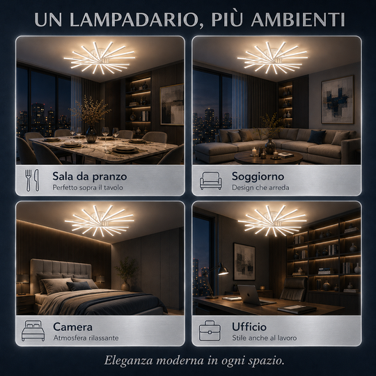 Pulsar - Lampadario Led a Plafoniera 5500LM 55W 120cm