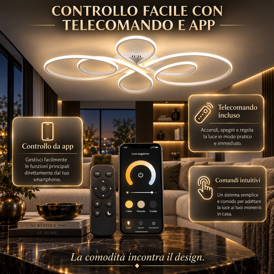 Lyra - Lampadario Led a Plafoniera 4200LM 420W 80cm