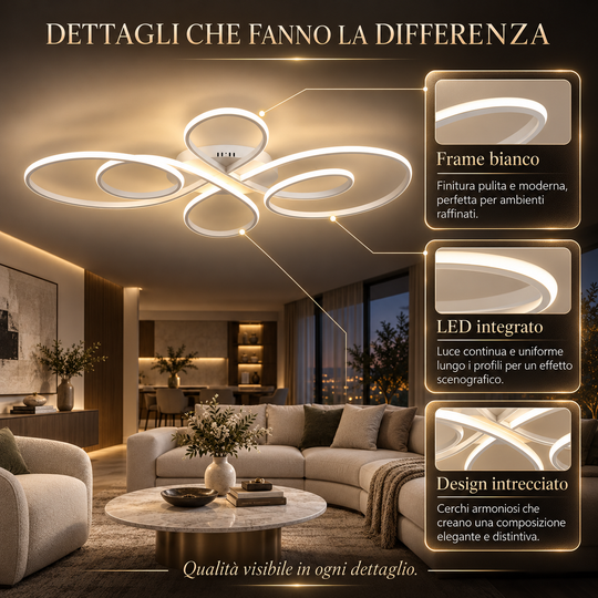 Lyra - Lampadario Led a Plafoniera 4200LM 420W 80cm