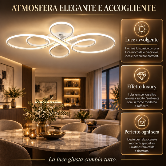 Lyra - Lampadario Led a Plafoniera 4200LM 420W 80cm