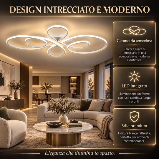 Lyra - Lampadario Led a Plafoniera 4200LM 420W 80cm