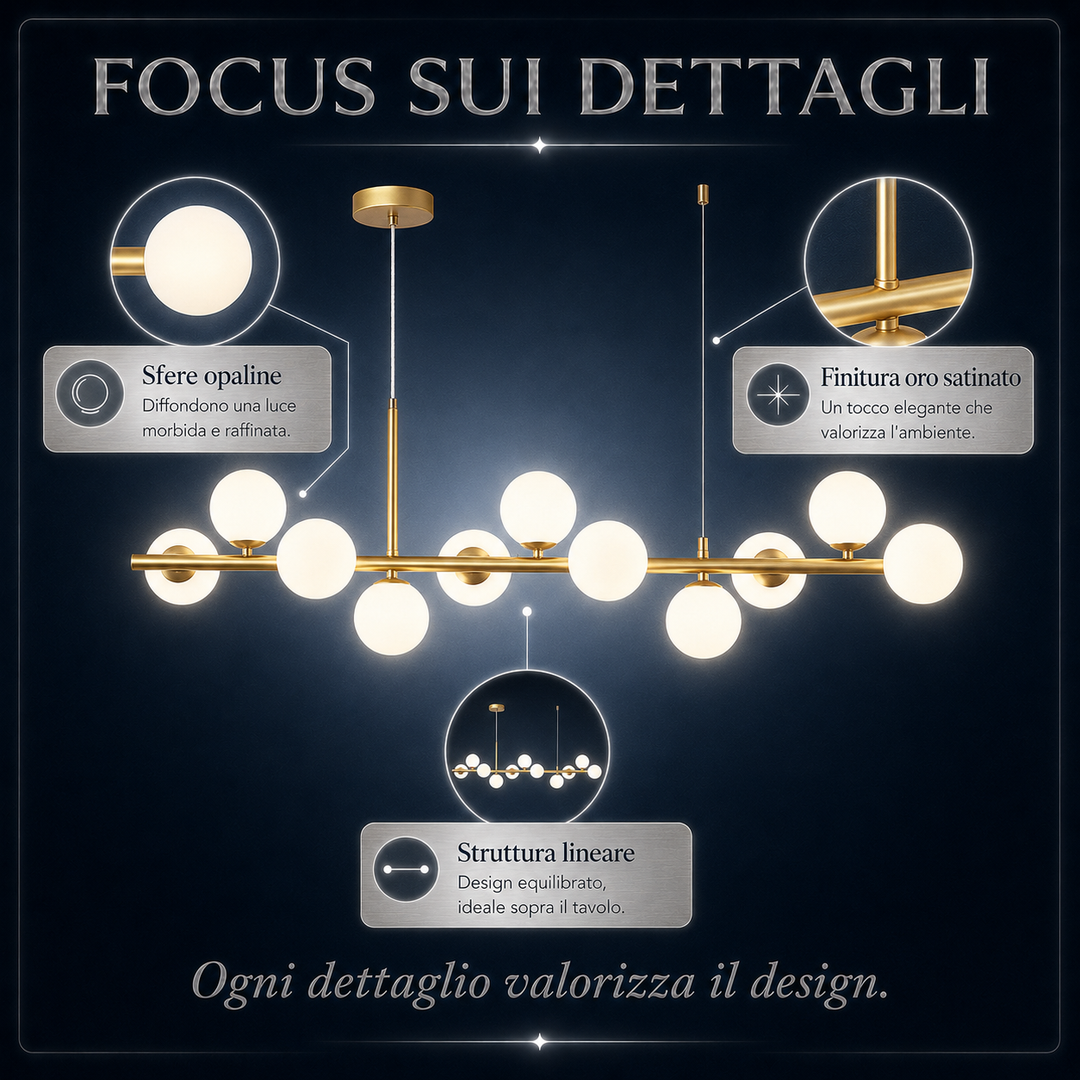 Galatea - Lampadario Led a Plafoniera 6000LM 85W 100cm