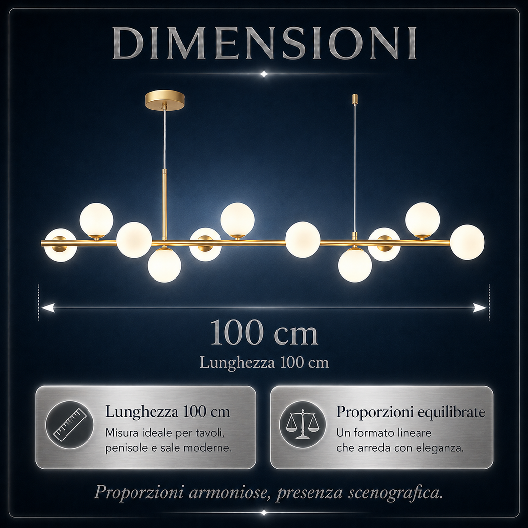 Galatea - Lampadario Led a Plafoniera 6000LM 85W 100cm