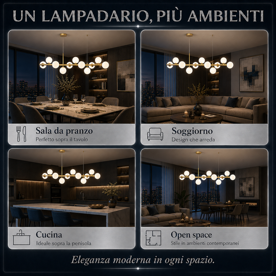 Galatea - Lampadario Led a Plafoniera 6000LM 85W 100cm