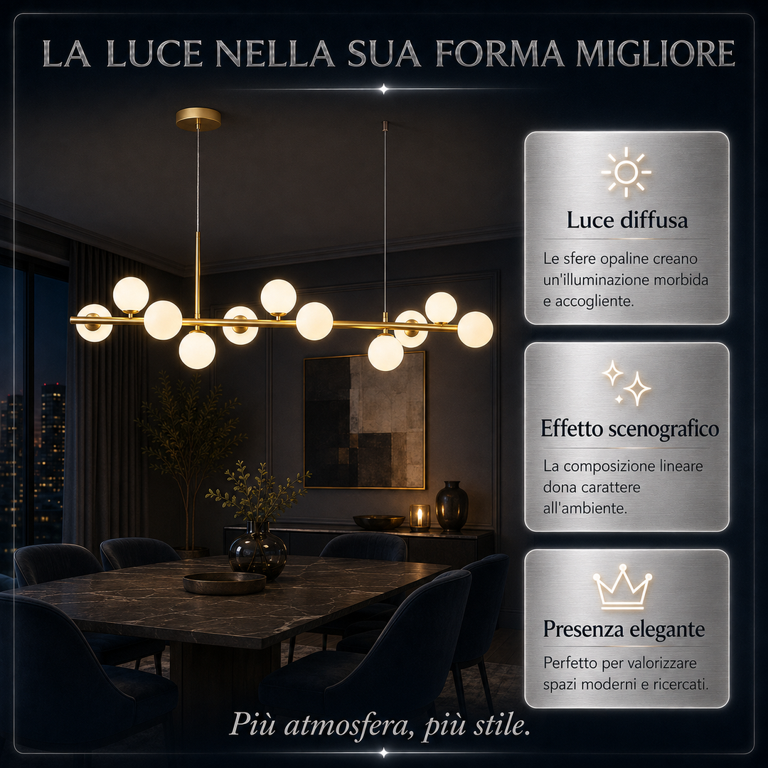 Galatea - Lampadario Led a Plafoniera 6000LM 85W 100cm