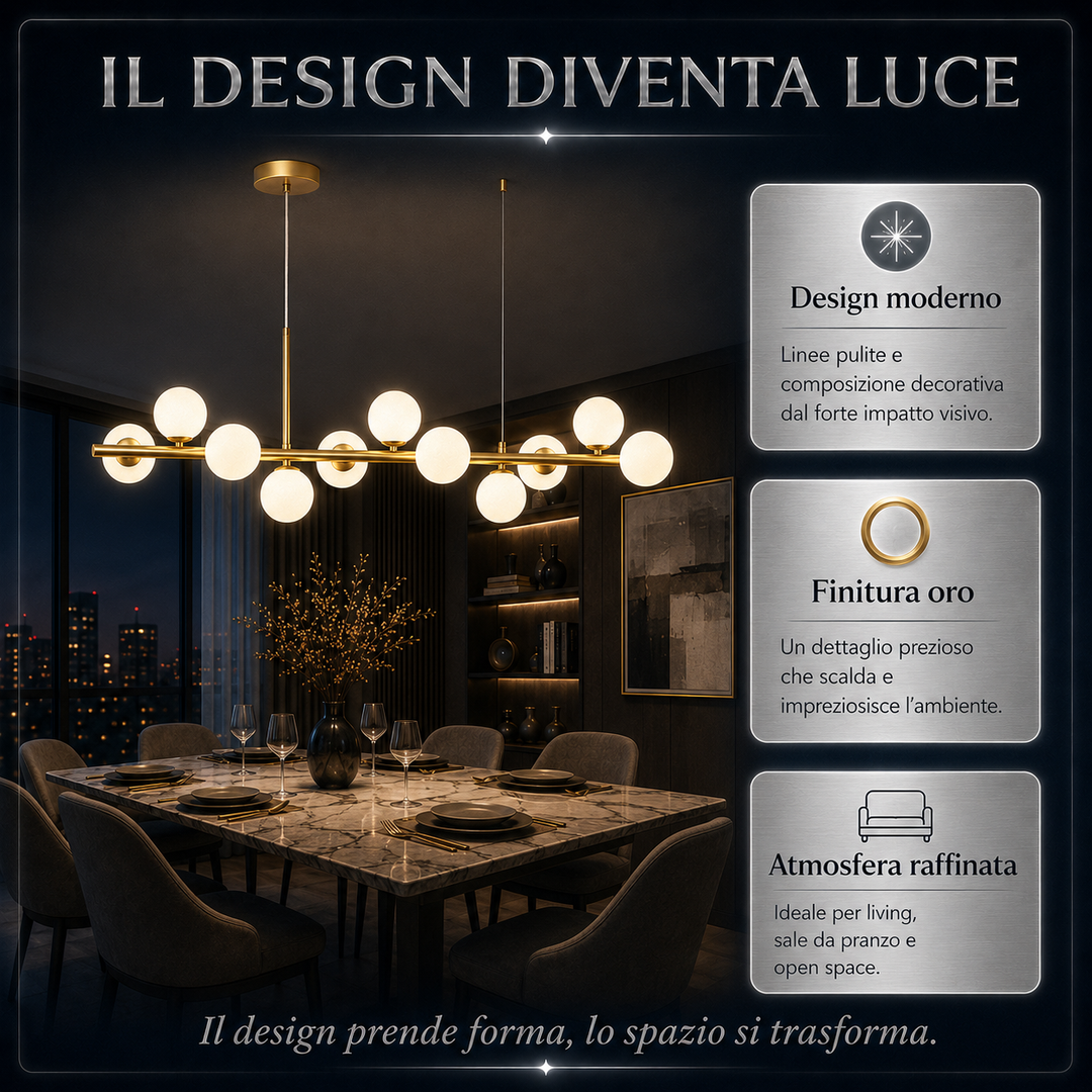 Galatea - Lampadario Led a Plafoniera 6000LM 85W 100cm