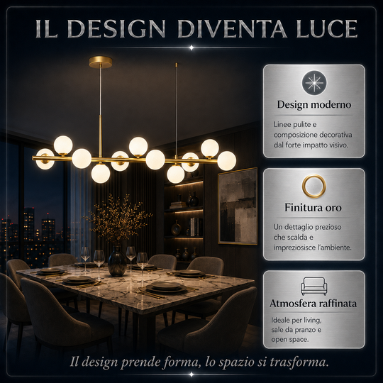 Galatea - Lampadario Led a Plafoniera 6000LM 85W 100cm