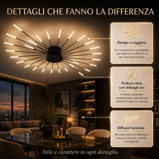 Aurelia - Lampadario Led a Plafoniera 4000LM 360W 100cm
