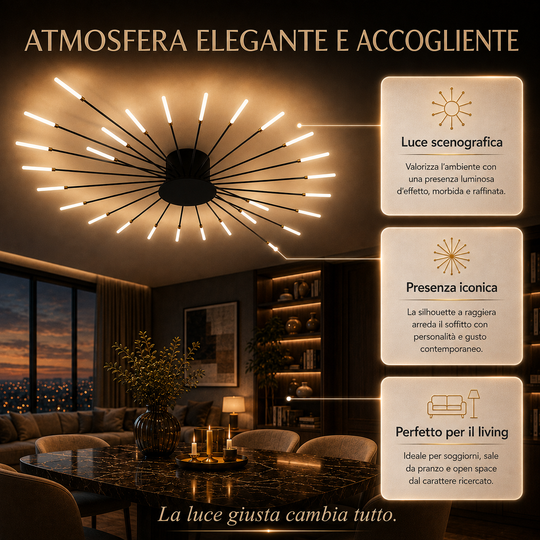 Aurelia - Lampadario Led a Plafoniera 4000LM 360W 100cm