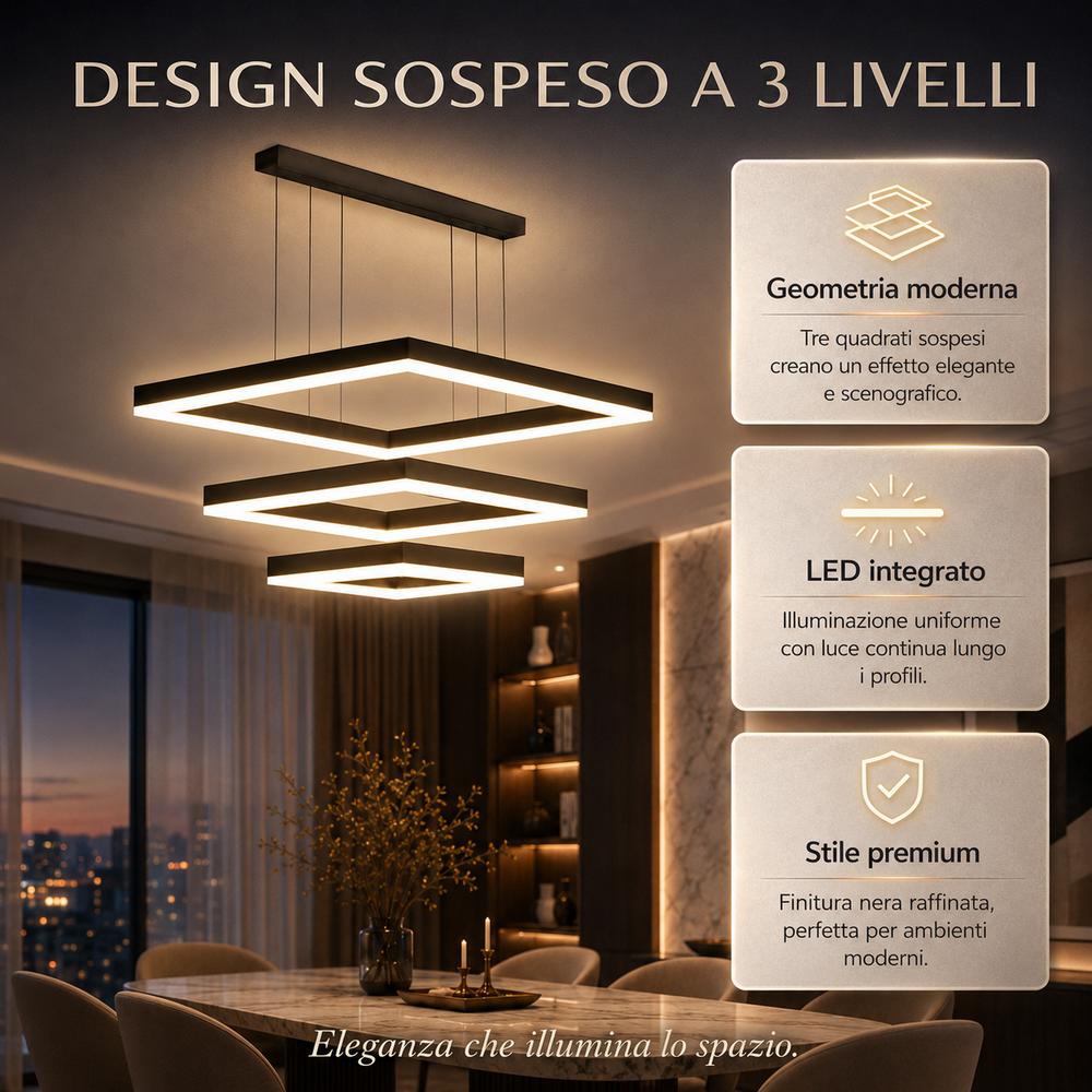 Persefone - Lampadario Led a Sospensione 4500LM 106W 60cm