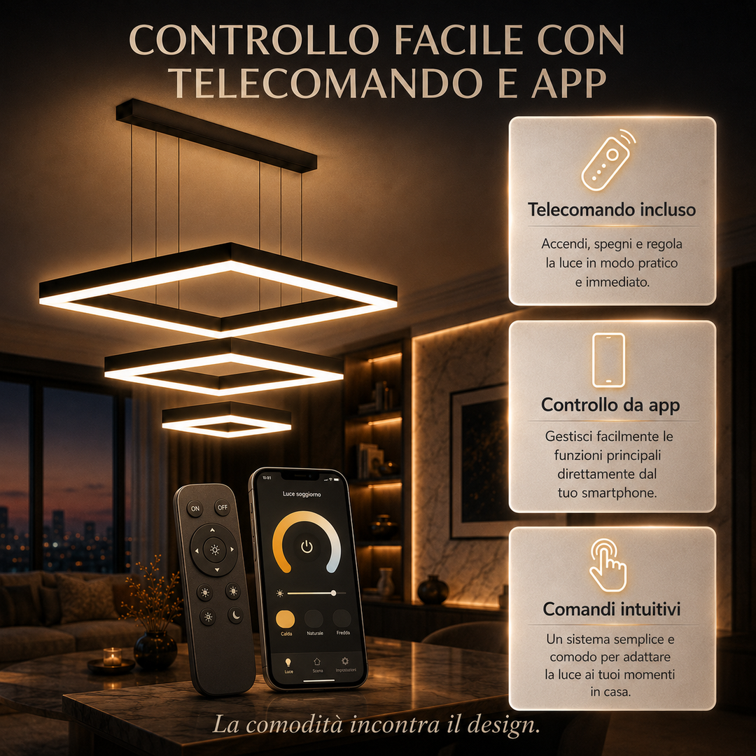 Persefone - Lampadario Led a Sospensione 4500LM 106W 60cm