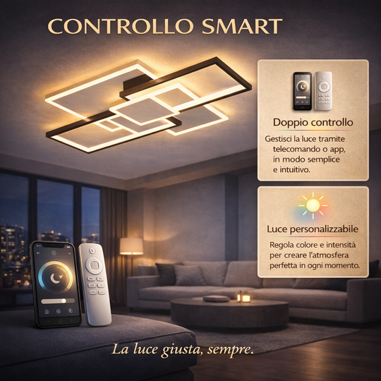 Rhea - Lampadario Led a Plafoniera 8000LM 100W 110cm