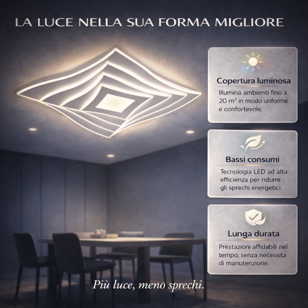 Hemera - Lampadario Led a Plafoniera 3800LM 65W 50cm