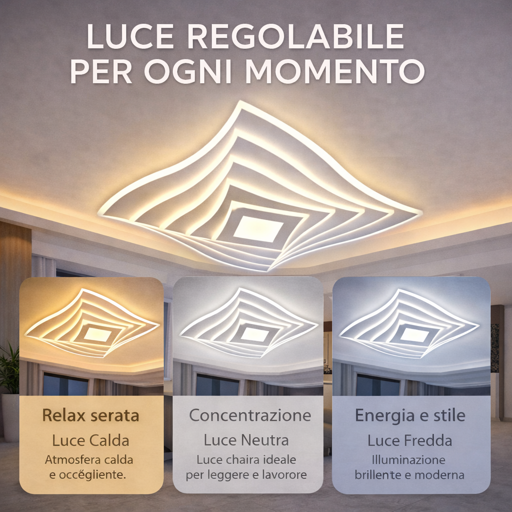 Hemera - Lampadario Led a Plafoniera 3800LM 65W 50cm