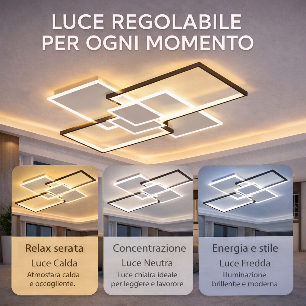 Rhea - Lampadario Led a Plafoniera 8000LM 100W 110cm