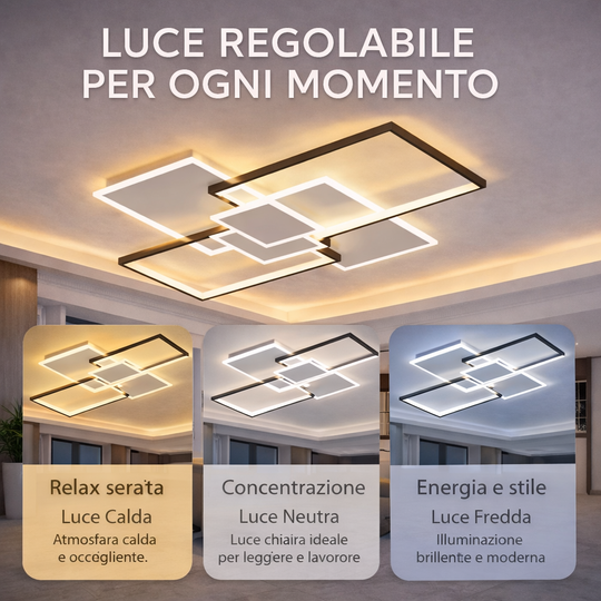 Rhea - Lampadario Led a Plafoniera 8000LM 100W 110cm
