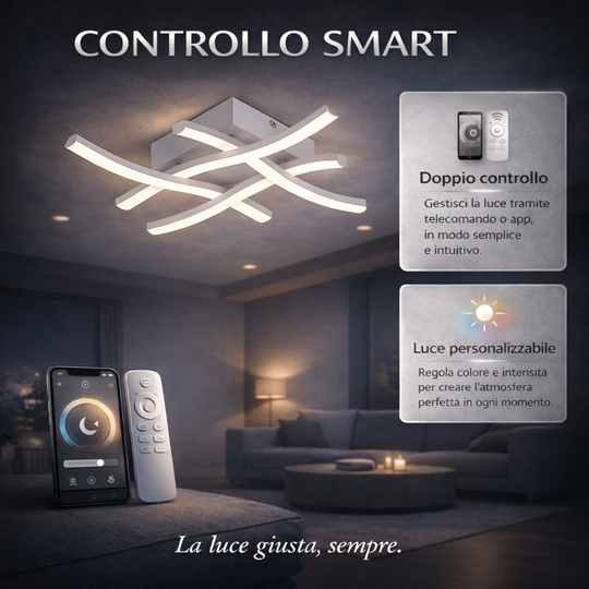 Astra - Lampadario Led a Plafoniera 2400LM 24W 48cm