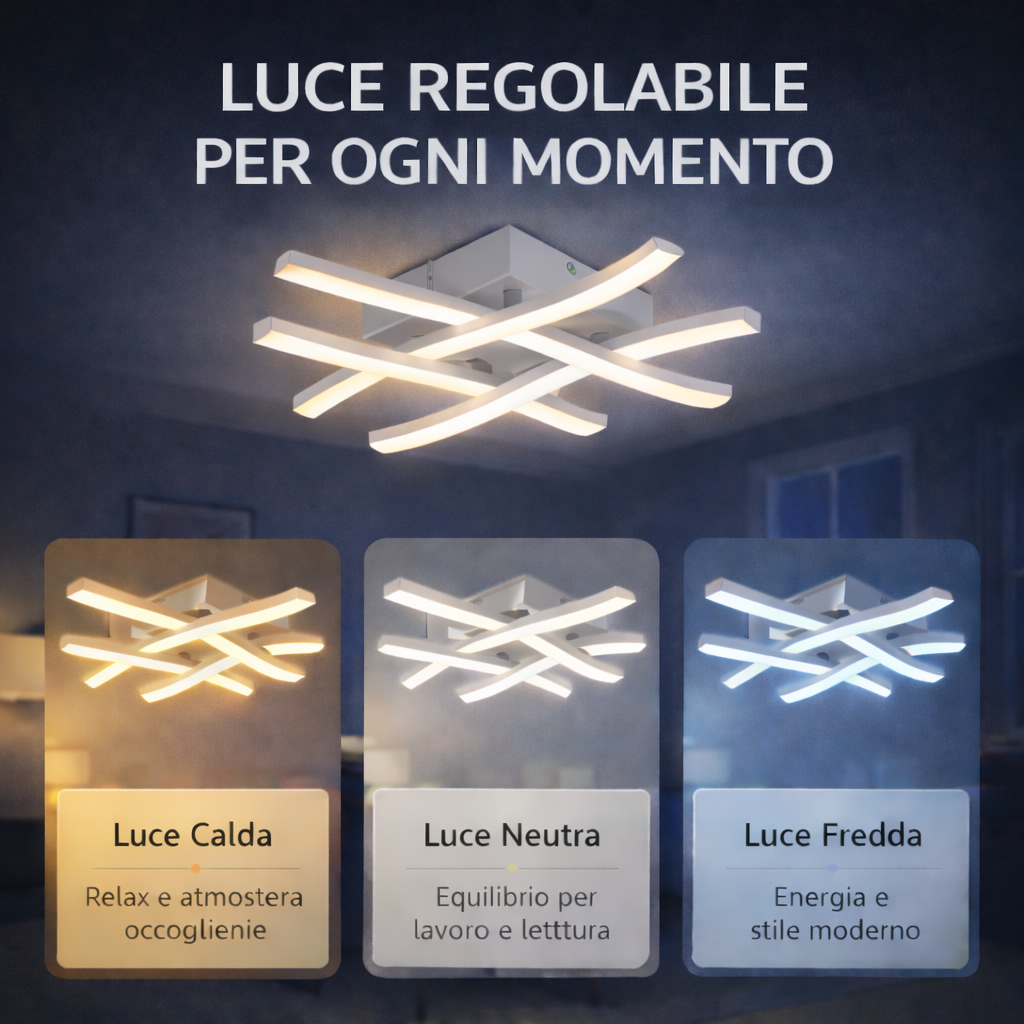 Astra - Lampadario Led a Plafoniera 2400LM 24W 48cm