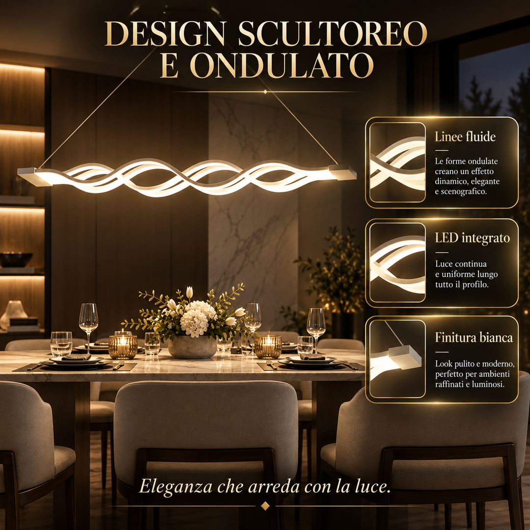 Demetra - Lampadario Led a Sospensione 3900LM 84W 106cm