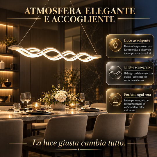 Demetra - Lampadario Led a Sospensione 3900LM 84W 106cm