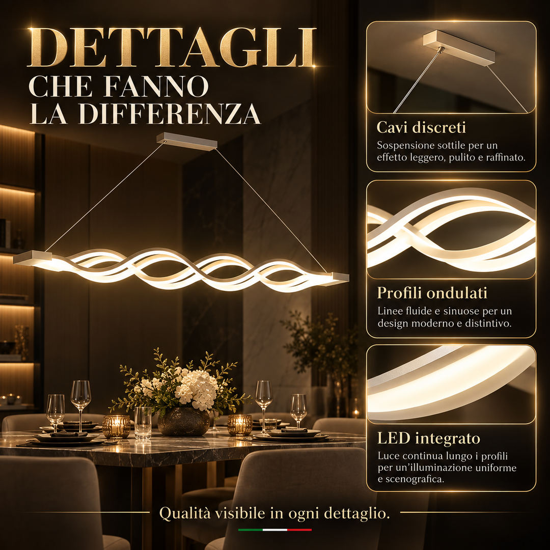 Demetra - Lampadario Led a Sospensione 3900LM 84W 106cm