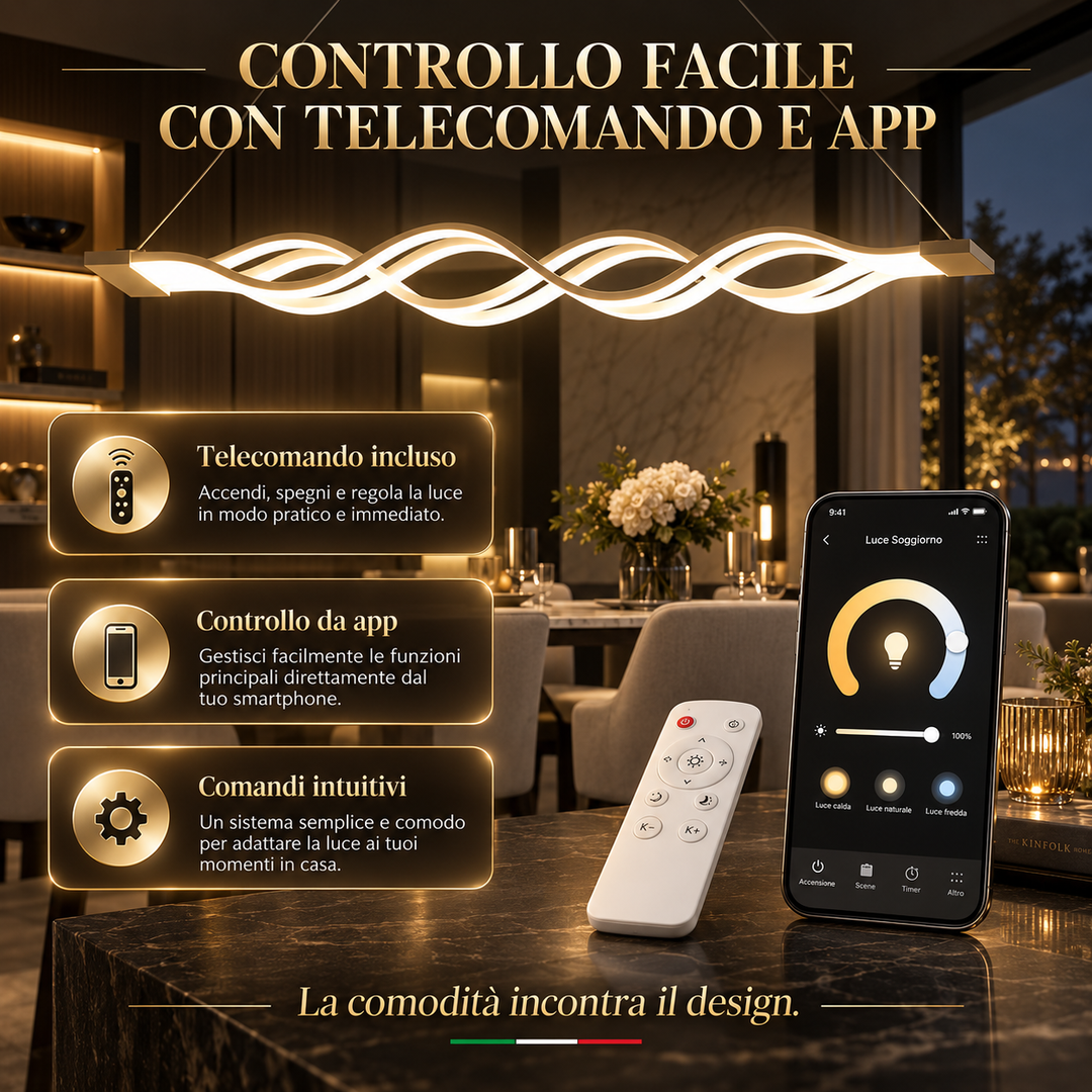 Demetra - Lampadario Led a Sospensione 3900LM 84W 106cm