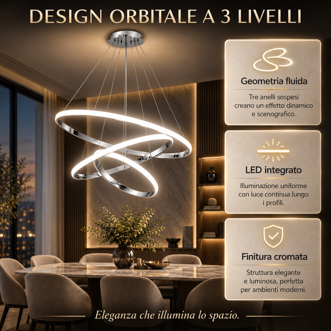 Nemesi - Lampadario Led a Sospensione 4500LM 84W 60cm