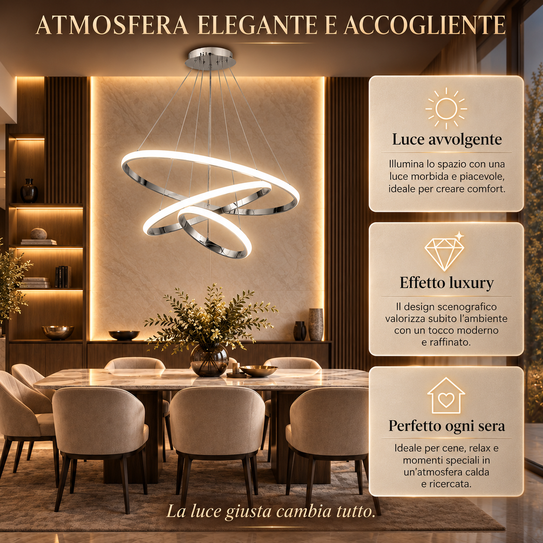 Nemesi - Lampadario Led a Sospensione 4500LM 84W 60cm