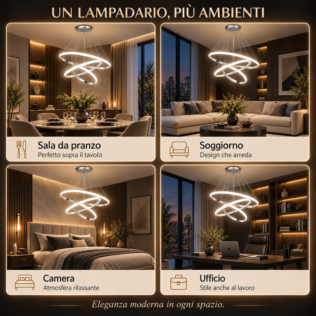 Nemesi - Lampadario Led a Sospensione 4500LM 84W 60cm