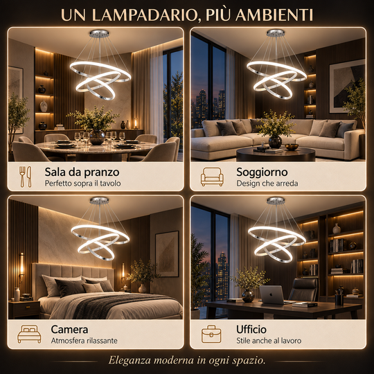 Nemesi - Lampadario Led a Sospensione 4500LM 84W 60cm