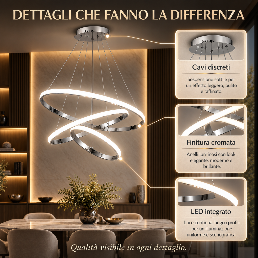 Nemesi - Lampadario Led a Sospensione 4500LM 84W 60cm