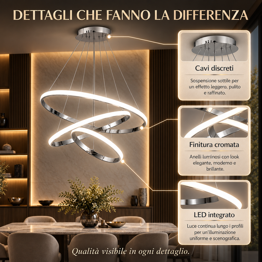 Nemesi - Lampadario Led a Sospensione 4500LM 84W 60cm