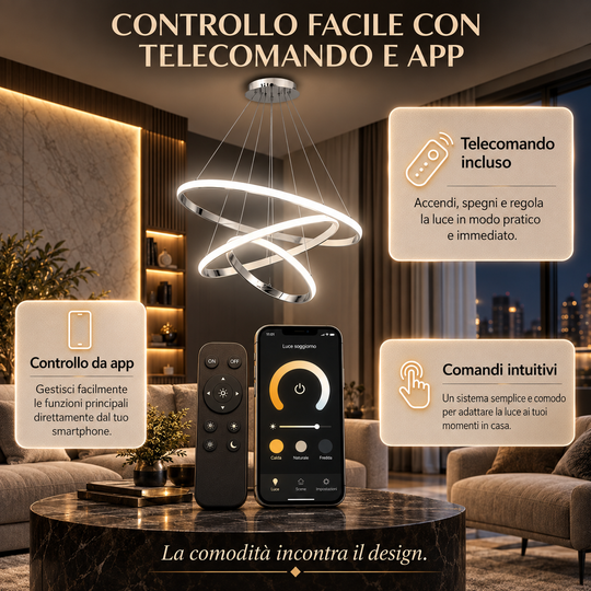 Nemesi - Lampadario Led a Sospensione 4500LM 84W 60cm
