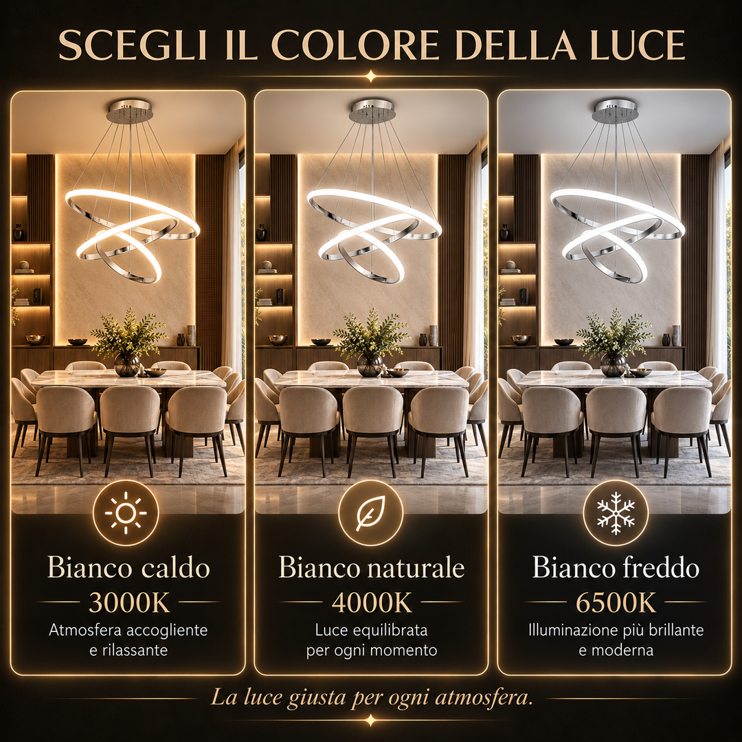 Nemesi - Lampadario Led a Sospensione 4500LM 84W 60cm