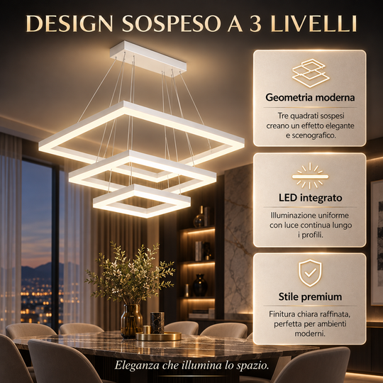 Persefone - Lampadario Led a Sospensione 5500 LM 90W 60cm