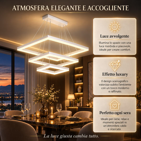 Persefone - Lampadario Led a Sospensione 5500 LM 90W 60cm