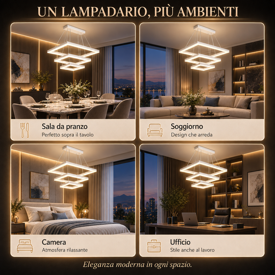 Persefone - Lampadario Led a Sospensione 5500 LM 90W 60cm