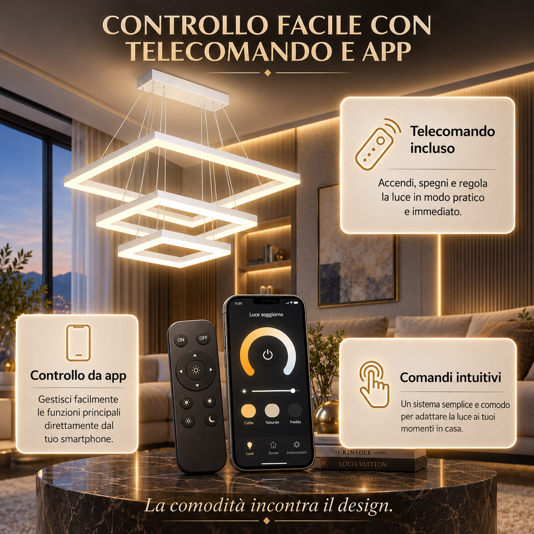 Persefone - Lampadario Led a Sospensione 5500 LM 90W 60cm