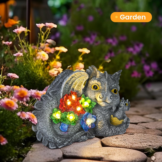 Drago Incantato - Statuetta da Giardino in Resina