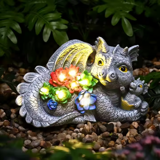 Drago Incantato - Statuetta da Giardino in Resina