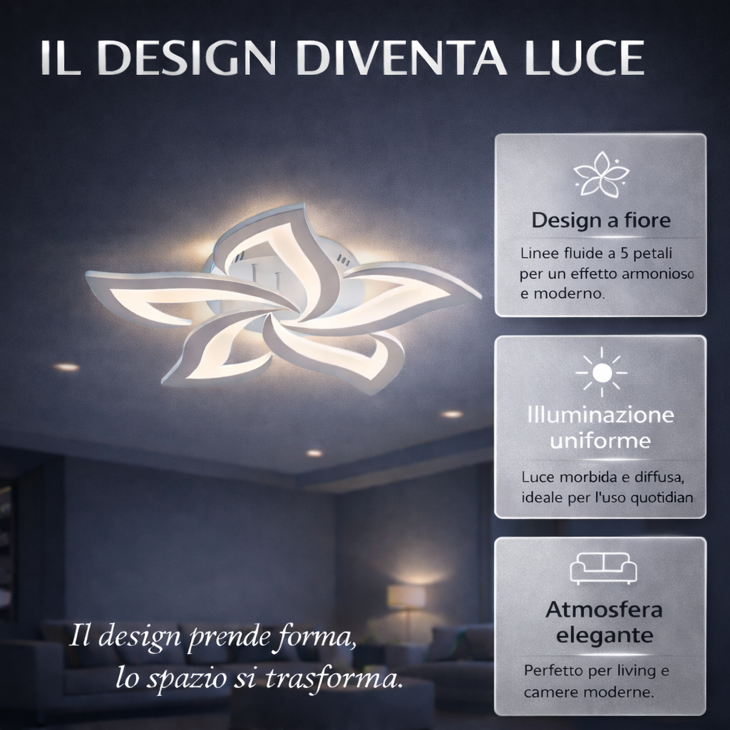 Atena - Lampadario Led a Plafoniera