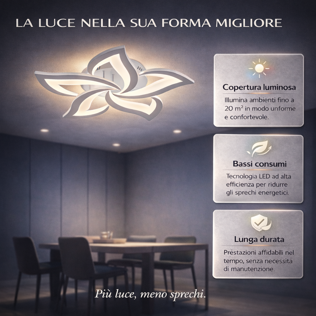 Atena - Lampadario Led a Plafoniera